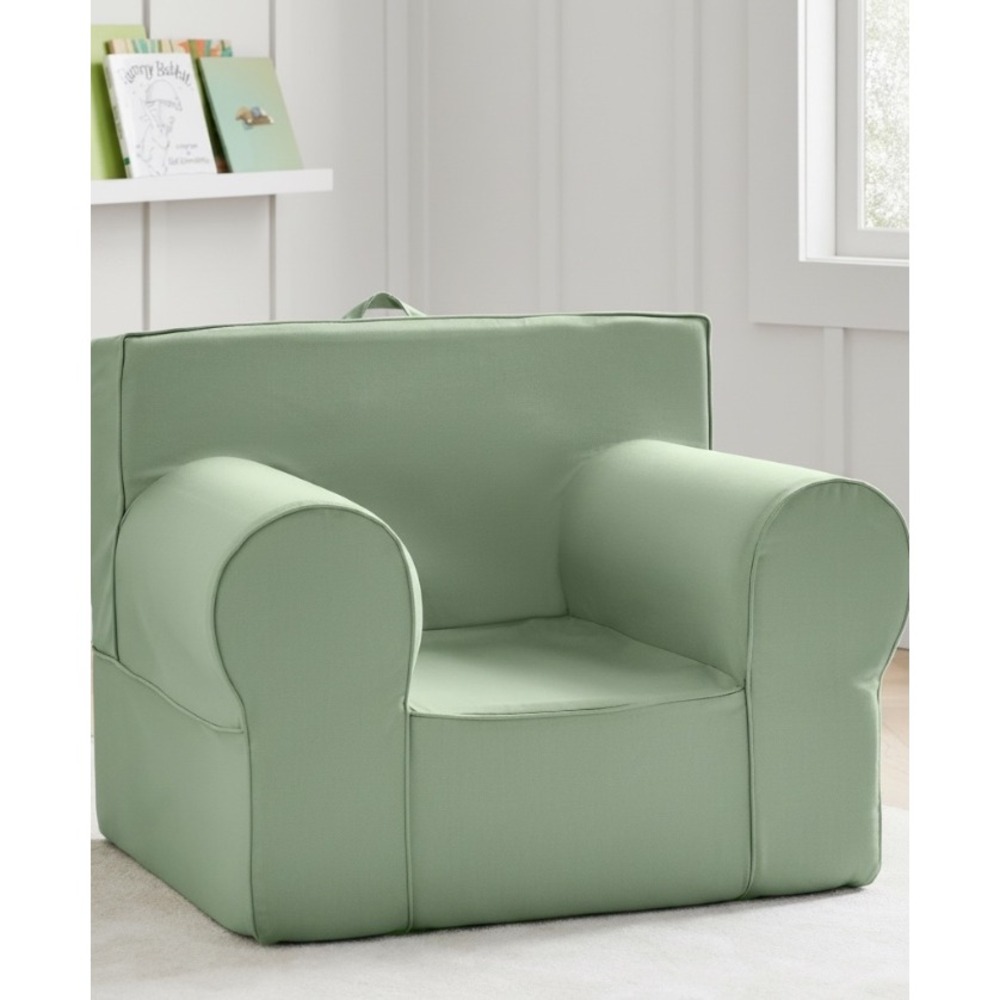 Pottery Barn Kids Regular Anywhere Chair Slipcover Solid Twill Sage Green NEW